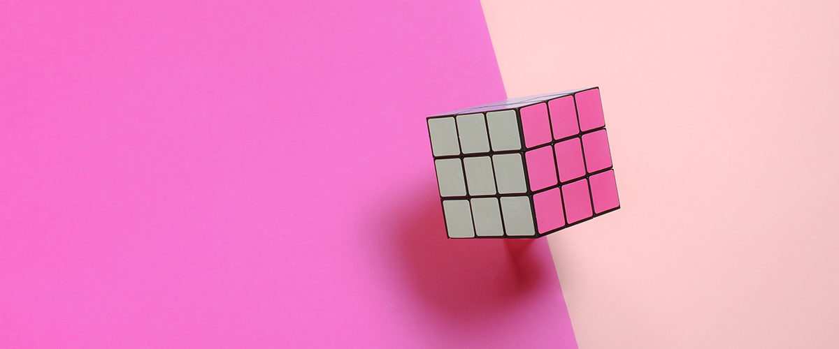 Pink Rubik's cube