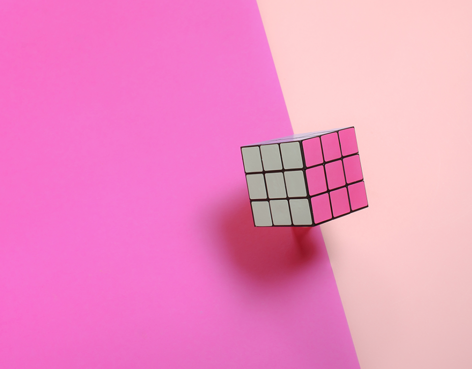 Pink Rubik's cube